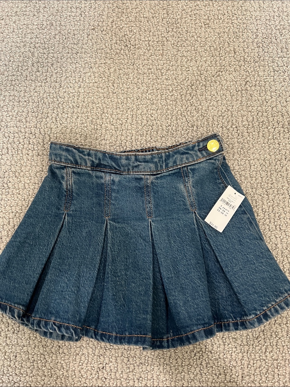 GAP Dark Blue Pleated Denim Skirt